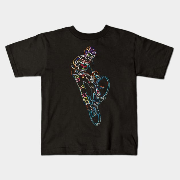 bmx old school Kids T-Shirt by rickylabellevie